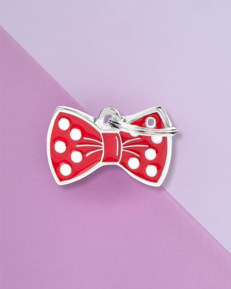 Red Bow Tie Custom Pet ID Tag Wear MY FAMILY   