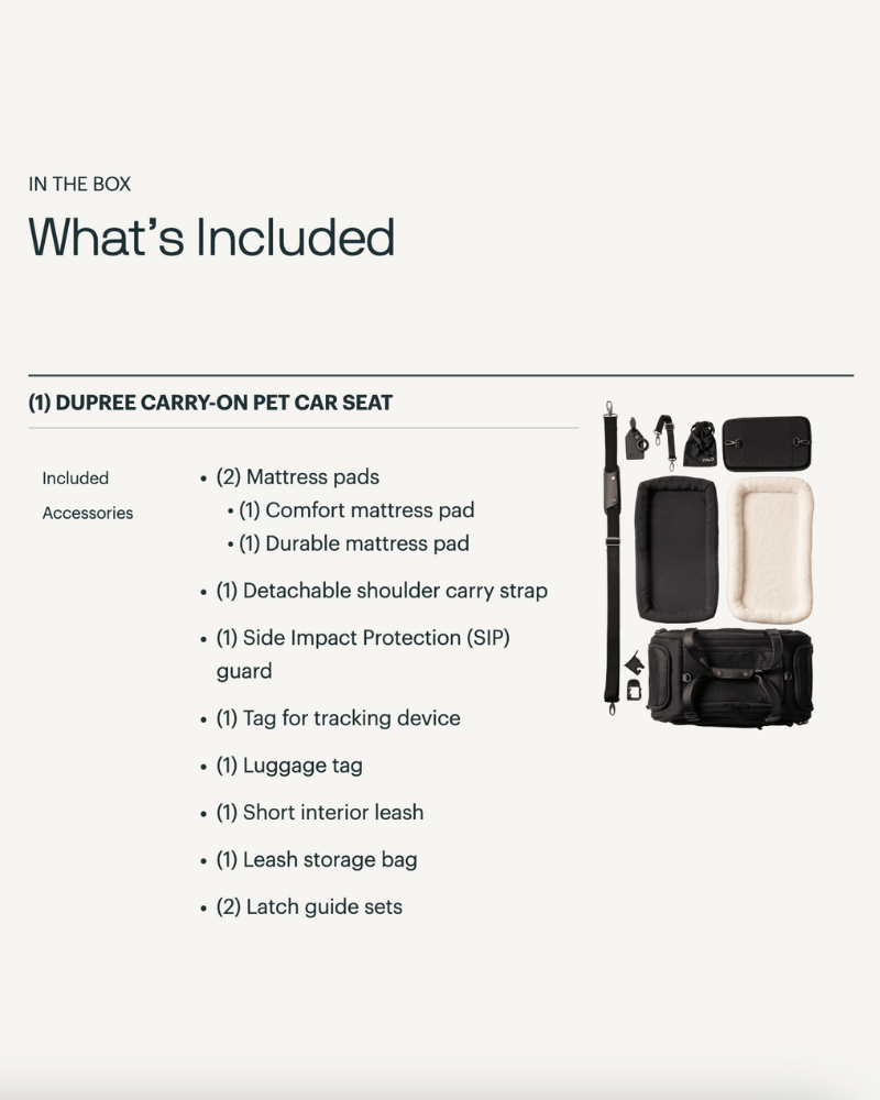 The Dupree Airline Carry-On Pet Carrier + Car Seat CARRY TAVO PET