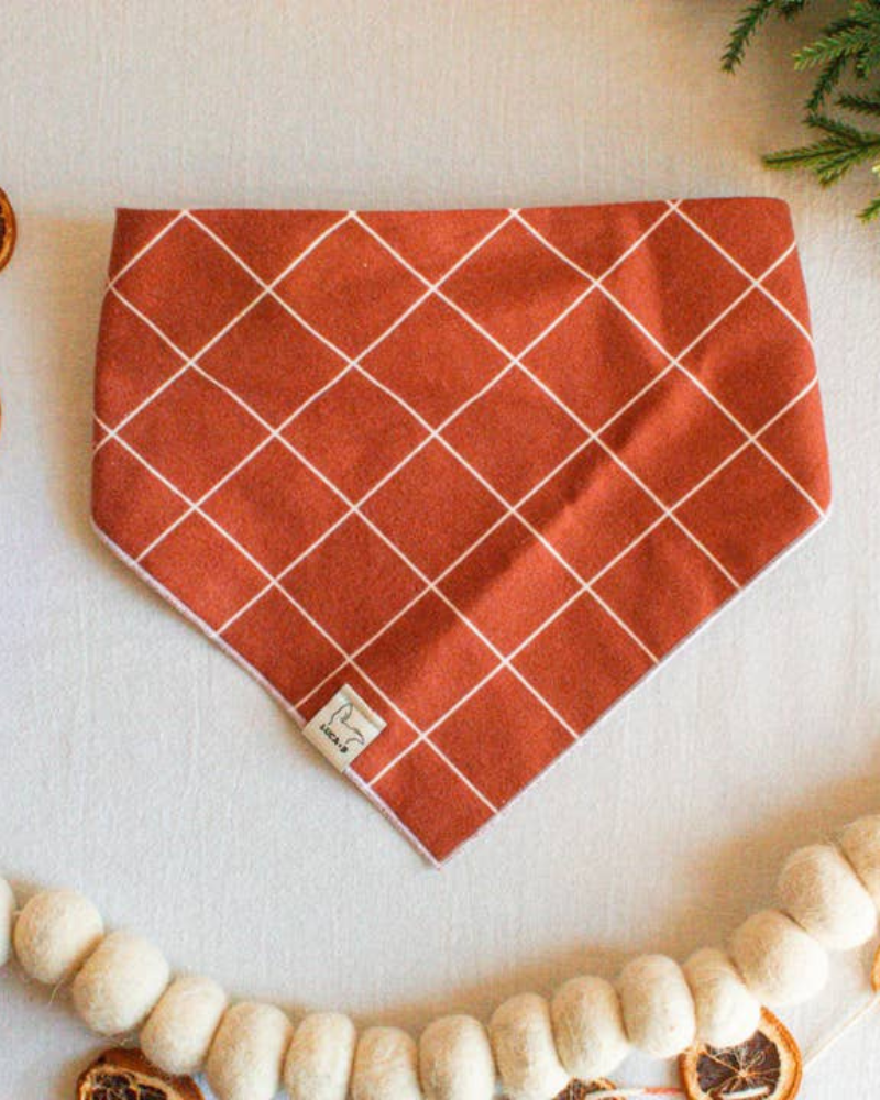 White Rust Windowpane Flannel Bandana (FINAL SALE) Wear LUCA AND B   