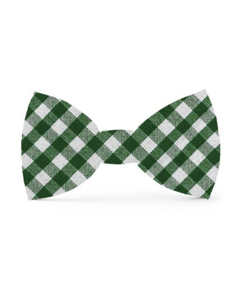 Mini Gingham Hunter Green Dog Bow Tie (Made in the USA) Wear THE FOGGY DOG   