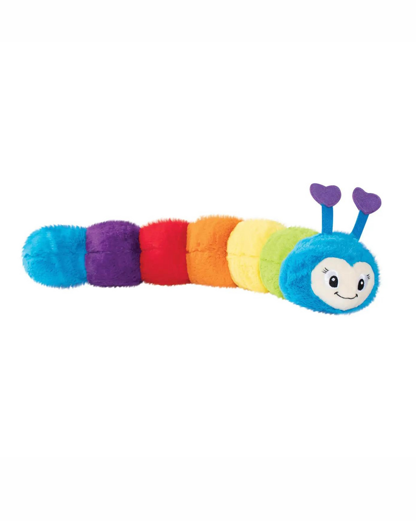 Don't Bug Me Rainbow Caterpillar Squeaky Plush Dog Toy Play PETSHOP   