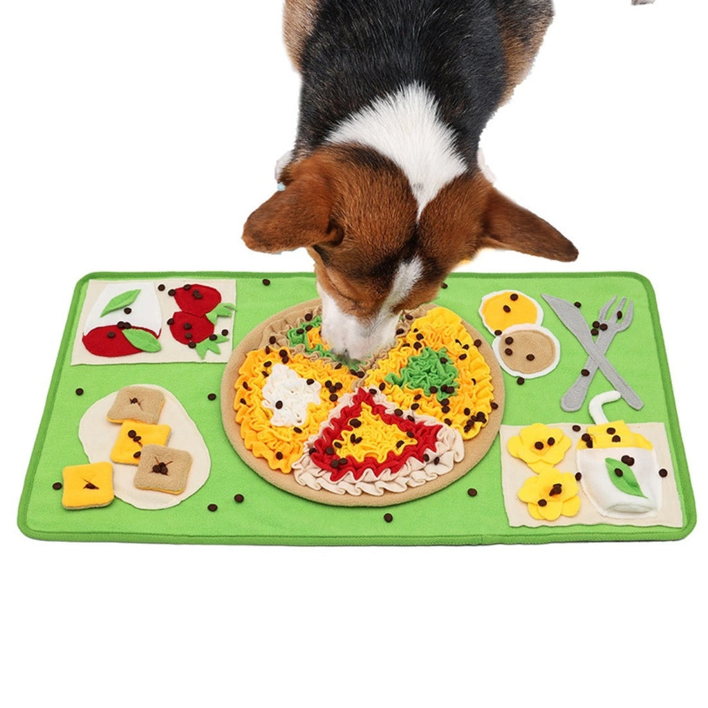 Pizza Party Dog Snuffle Mat Play CHEERHUNTING