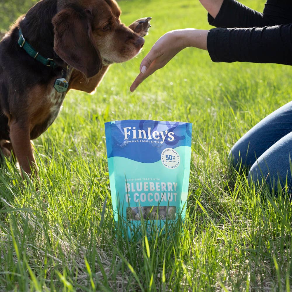 Blueberry & Coconut Crunchy Dog Biscuits Eat FINLEY'S BARKERY   