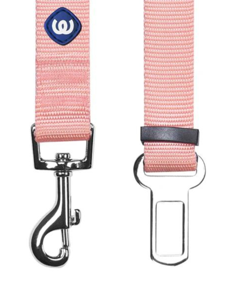 Adjustable Safety Dog Seat Belt Tether WALK DOGS & CATS & CO. Baby Pink  