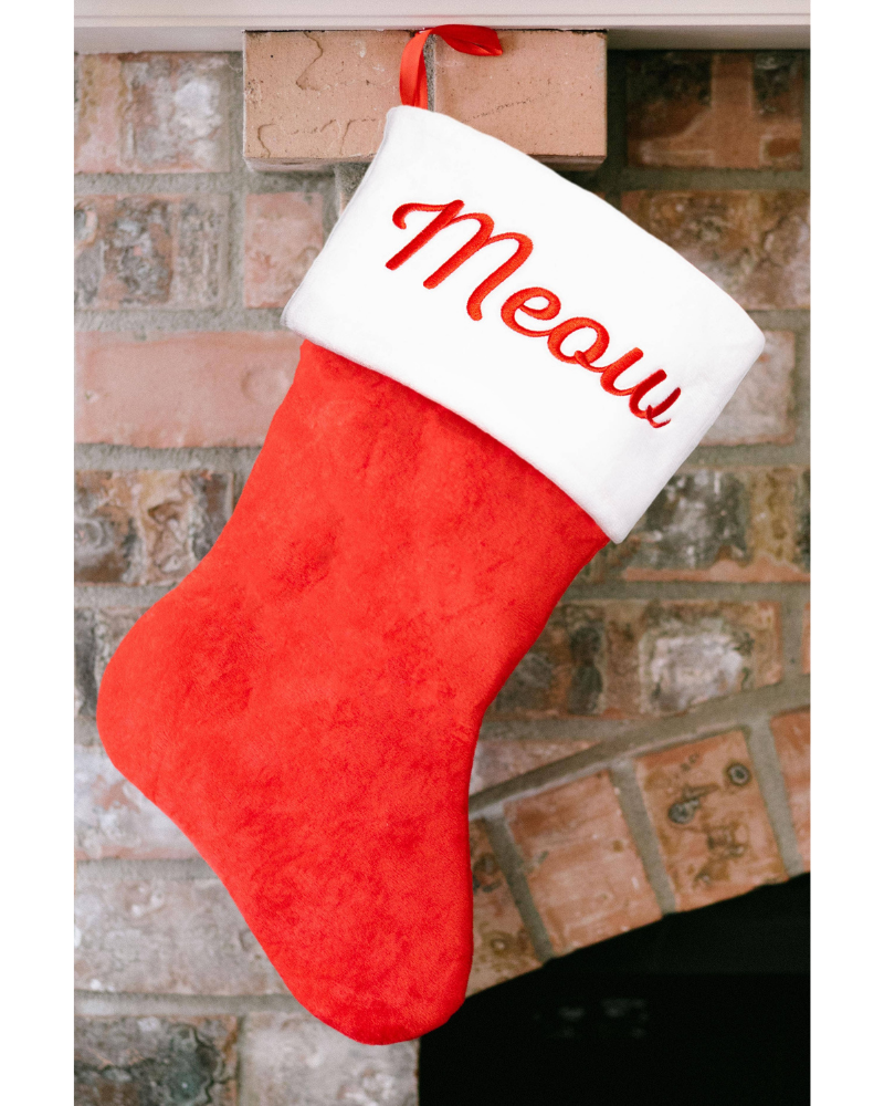 MEOW Christmas Cat Stocking CAT PEARHEAD   