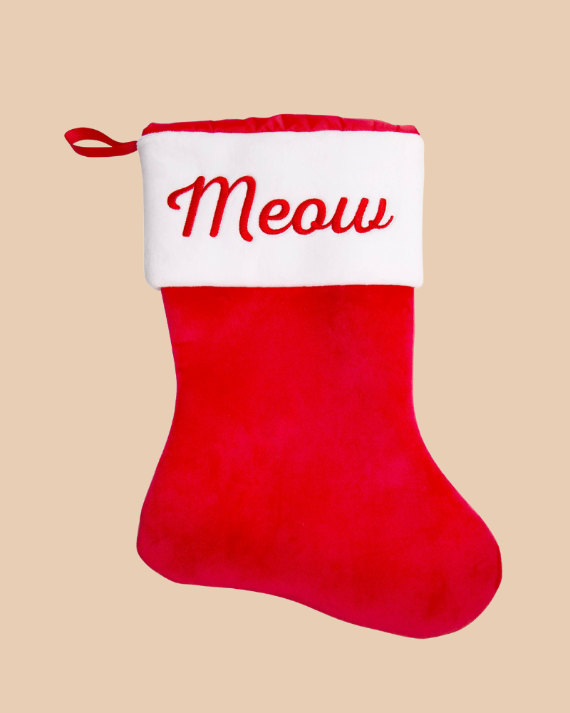 MEOW Christmas Cat Stocking CAT PEARHEAD   