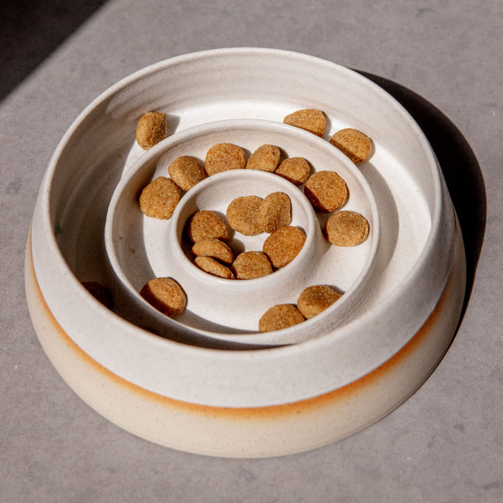 Floatant Slow Feeder Dog Bowls Medium Large Breed Ceramic, 7.6 in Dog Slow Feeder  Bowl for
